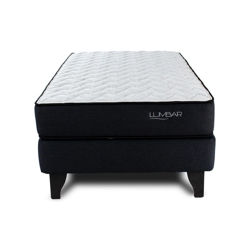 MANTAHUE - Box 1.5 plazas Lumbar Café/blanco
