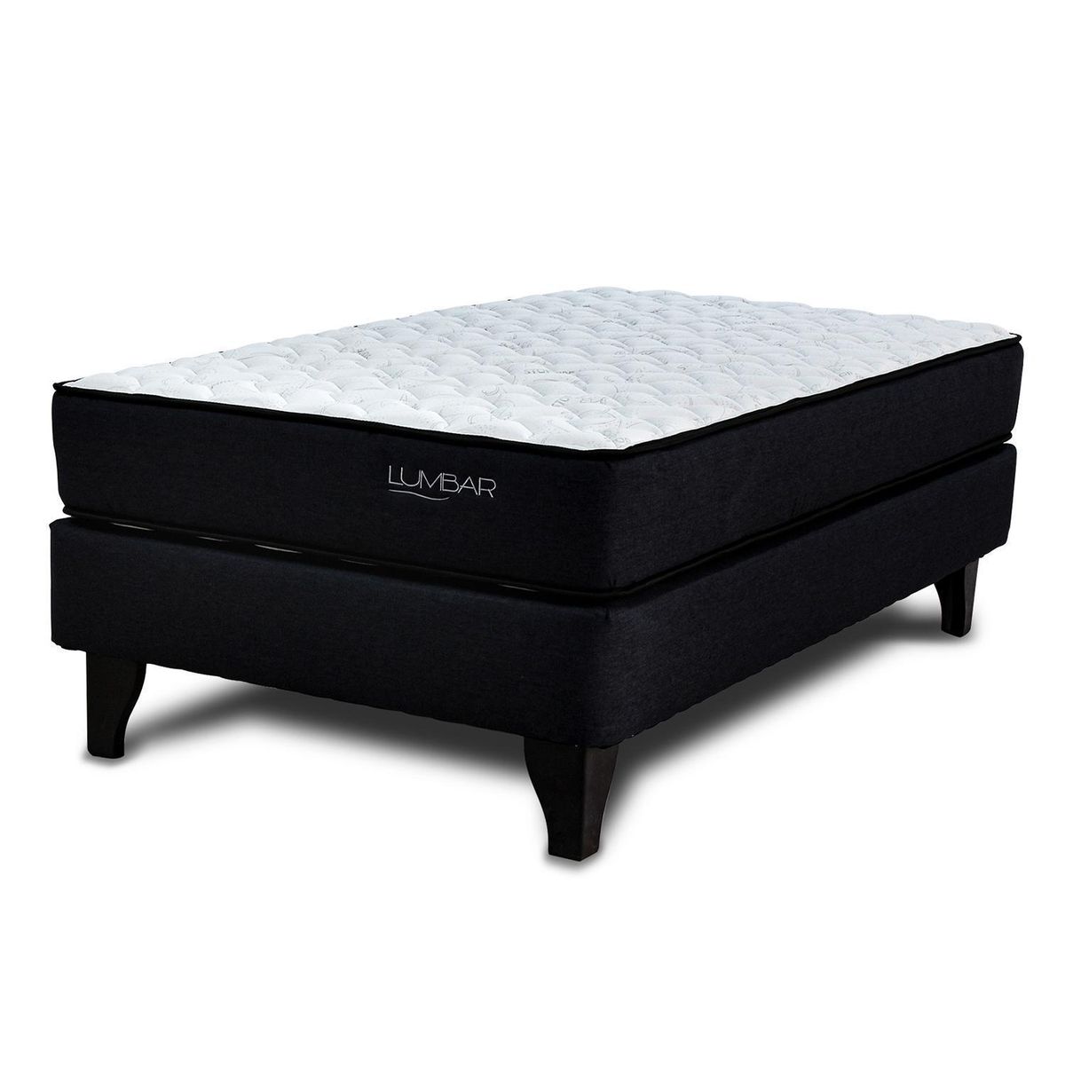 MANTAHUE - Box 1.5 plazas Europea Lumbar Café/blanco