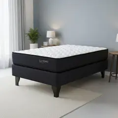 MANTAHUE - Box 1.5 plazas Europea Lumbar Negro