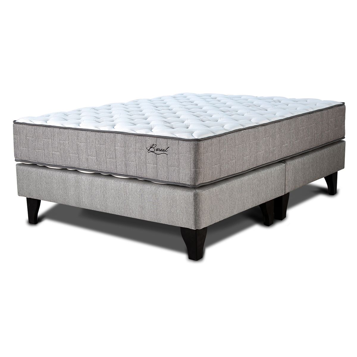 MANTAHUE - Cama 2 plazas Europea Base Dividida Beige/blanco