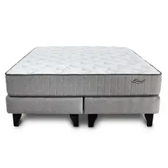 MANTAHUE - Box Base Dividida King Boreal Beige/blanco