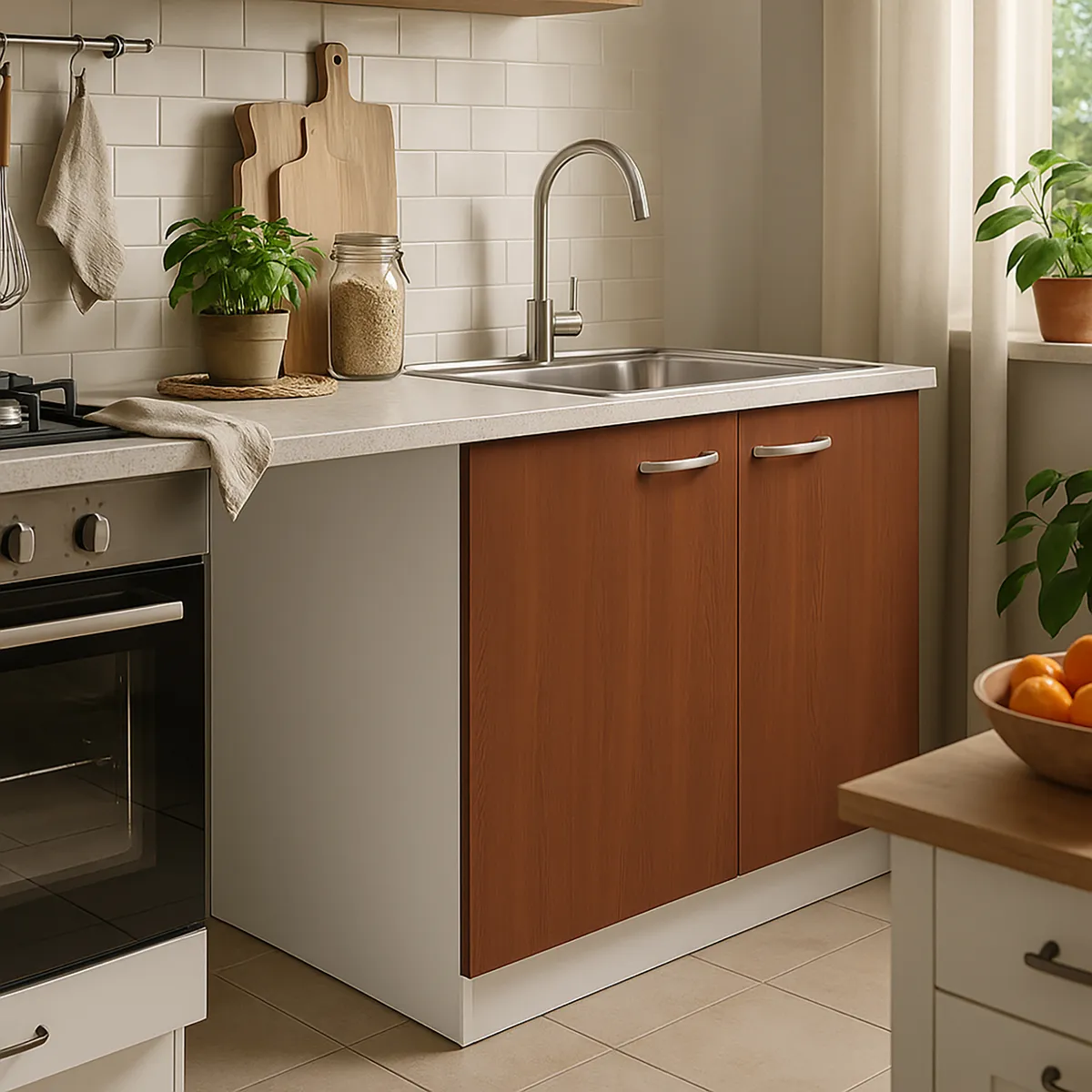 TEBISA - Base Lavaplato 78 cm Blanco Chocolate