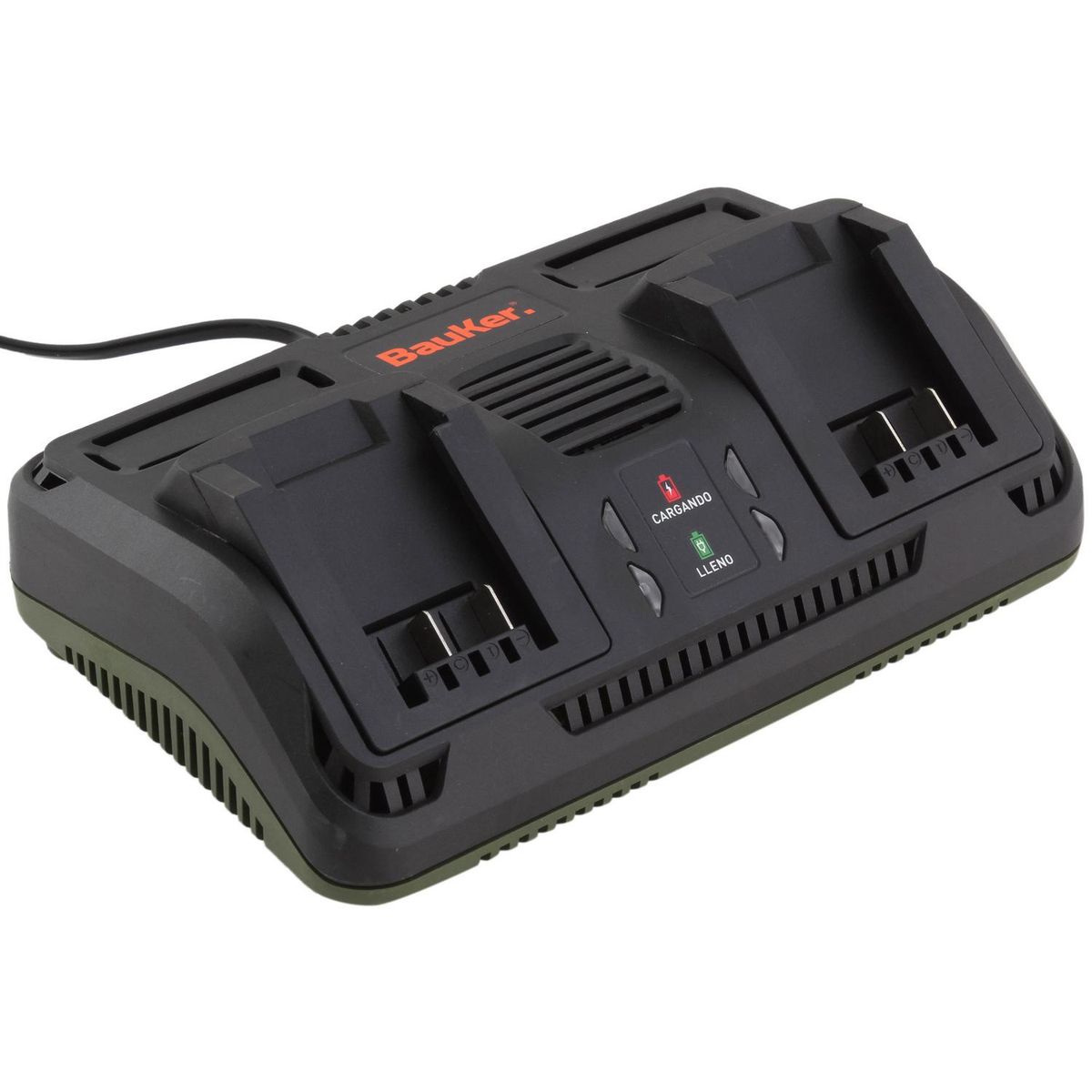 BAUKER - Cargador de batería doble 18V 2,0 Ah