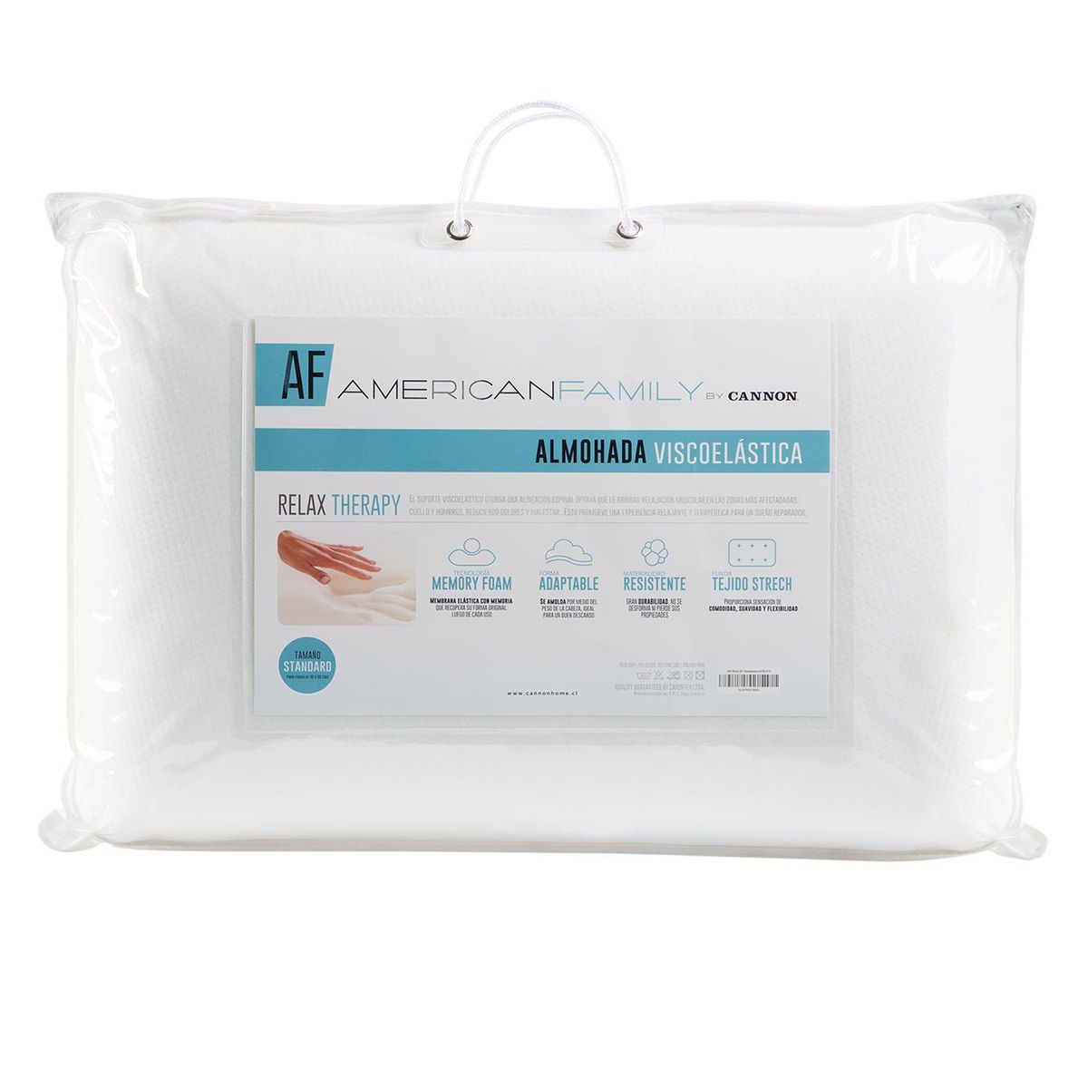 AMERICAN FAMILY - Almohada de Fibra sintética para Dormir 50x70 cm