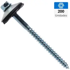 FIXSER - Tornillo Techo Cabeza Hexagonal Madera 3 " 12 mm 200 Unidades