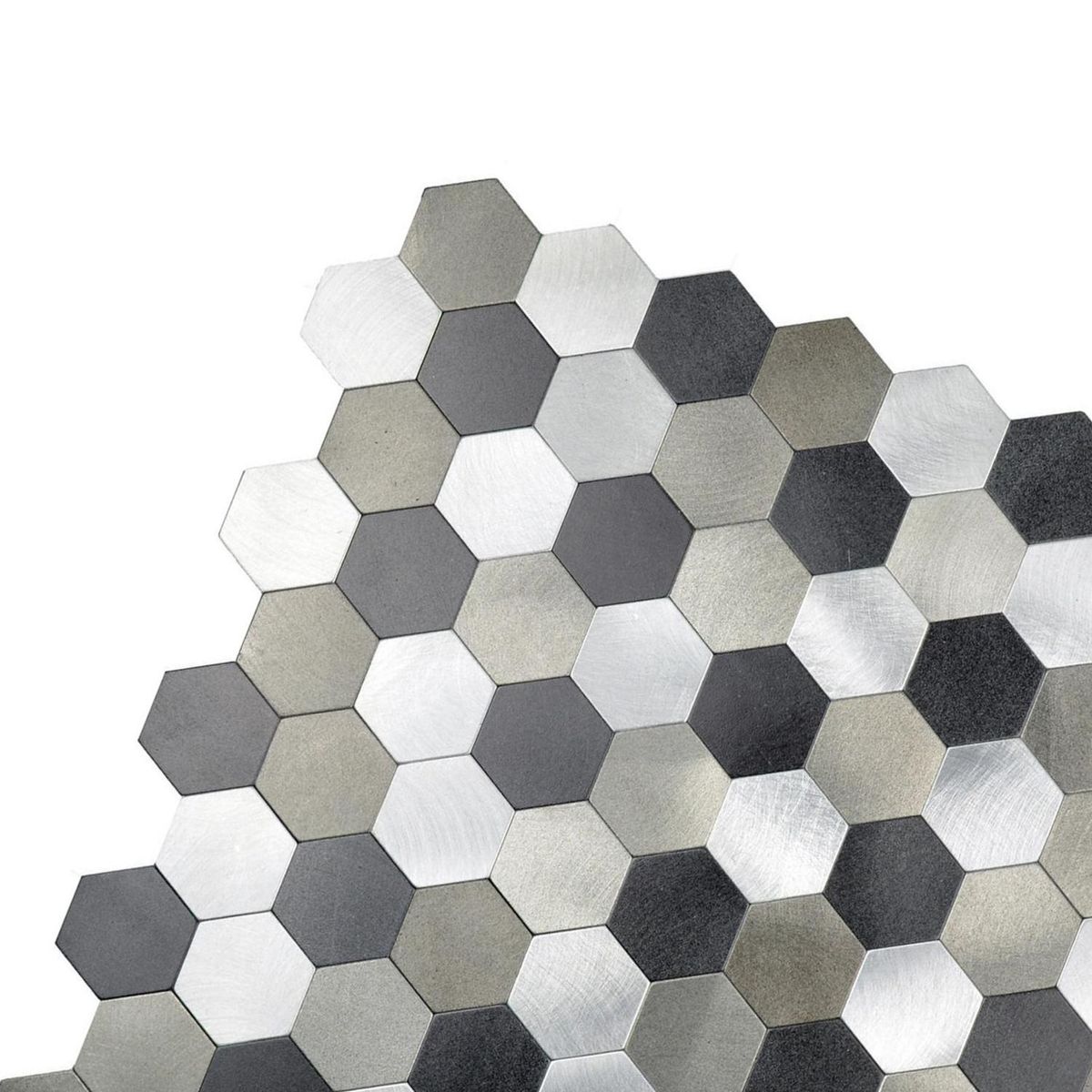 SENSO - Mosaico auto-instalable aluminio gris Panal 28X29 cm