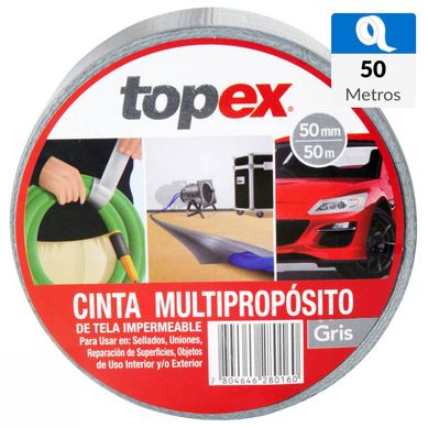 Cinta de tela 50 mm 50 m gris