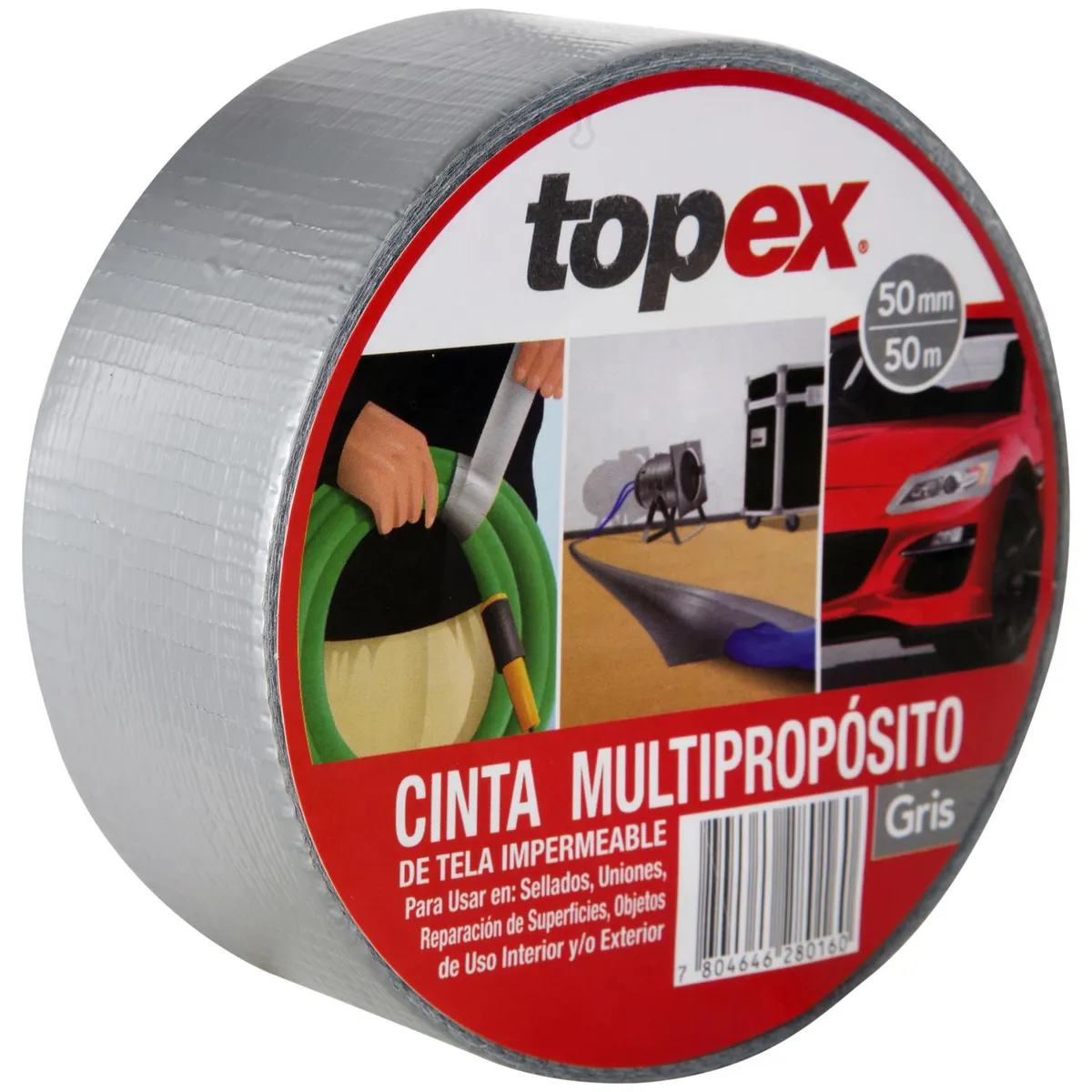 ALTE - Cinta de tela 50 mm 50 m gris