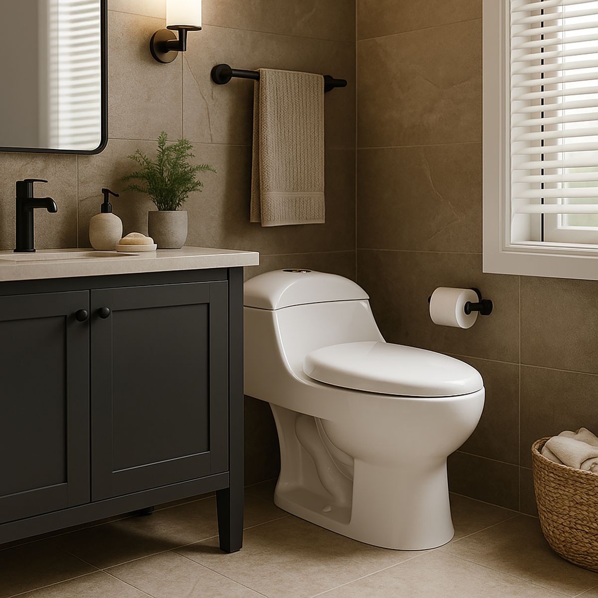 FANALOZA - Sanitario One piece a Piso 30,5 cm 6 Litros Ciro Blanco