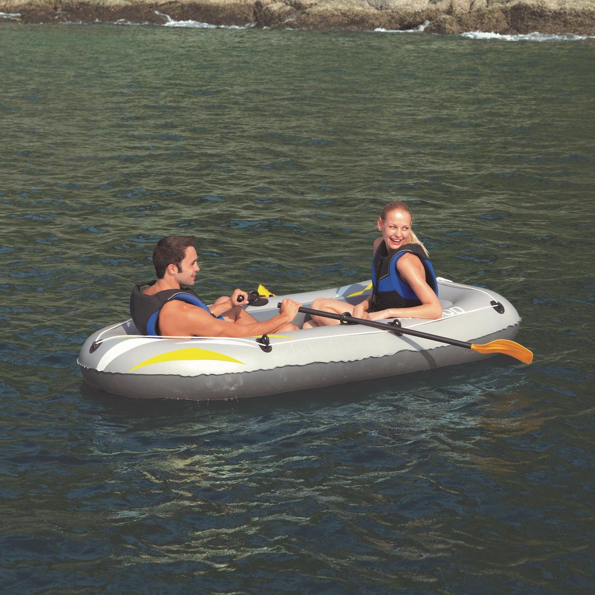 BESTWAY - Bote Inflable Hydro Force RX-4000 1 Persona(s) 223x110 cm Blanco/Gris