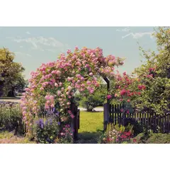 KOMAR - Papel Fotomural Jardín Rosas 9,34 m2