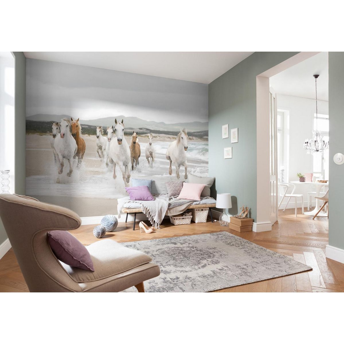 KOMAR - Papel Fotomural Caballos 9,34 m2