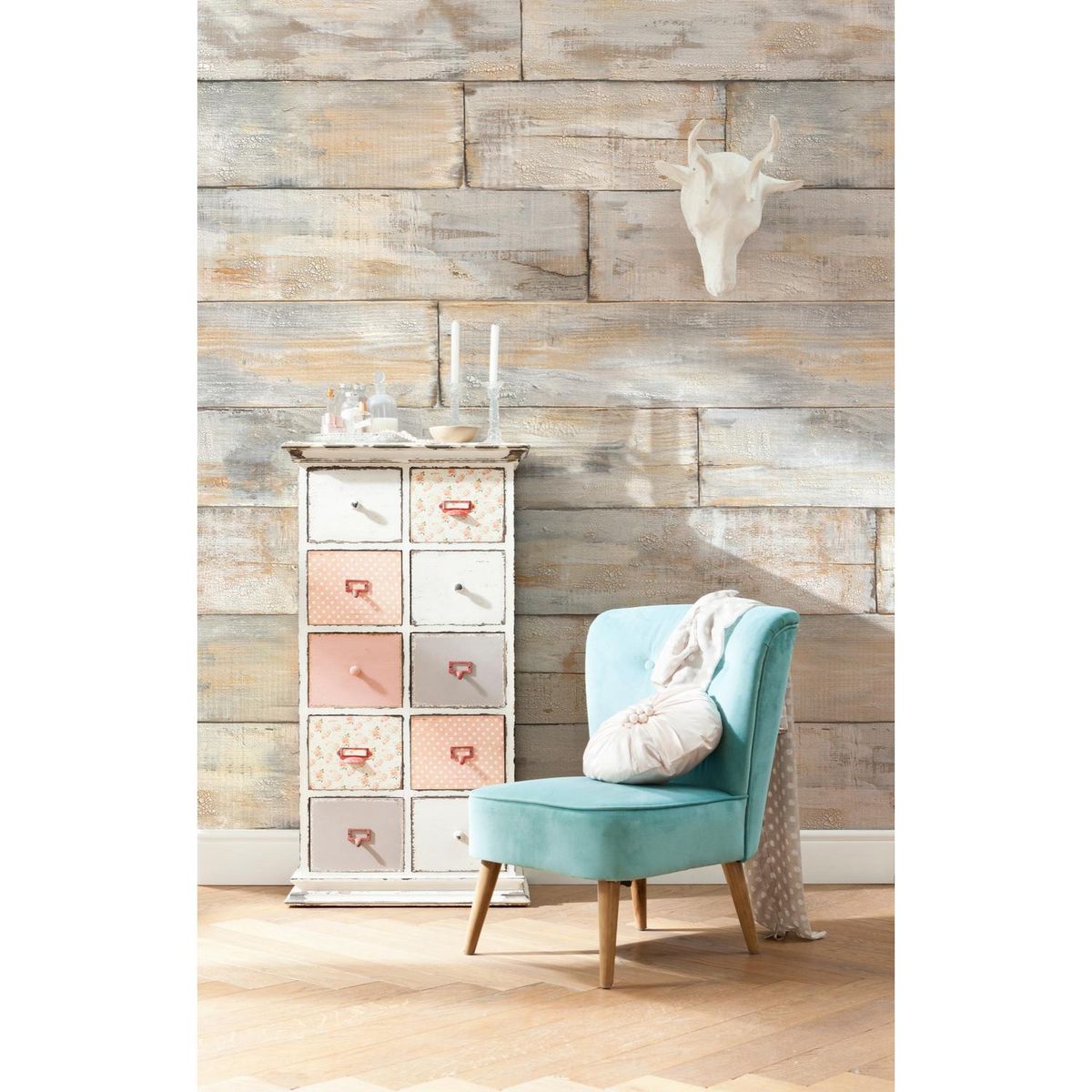 KOMAR - Papel Fotomural Shabby Chic 9,12 m2