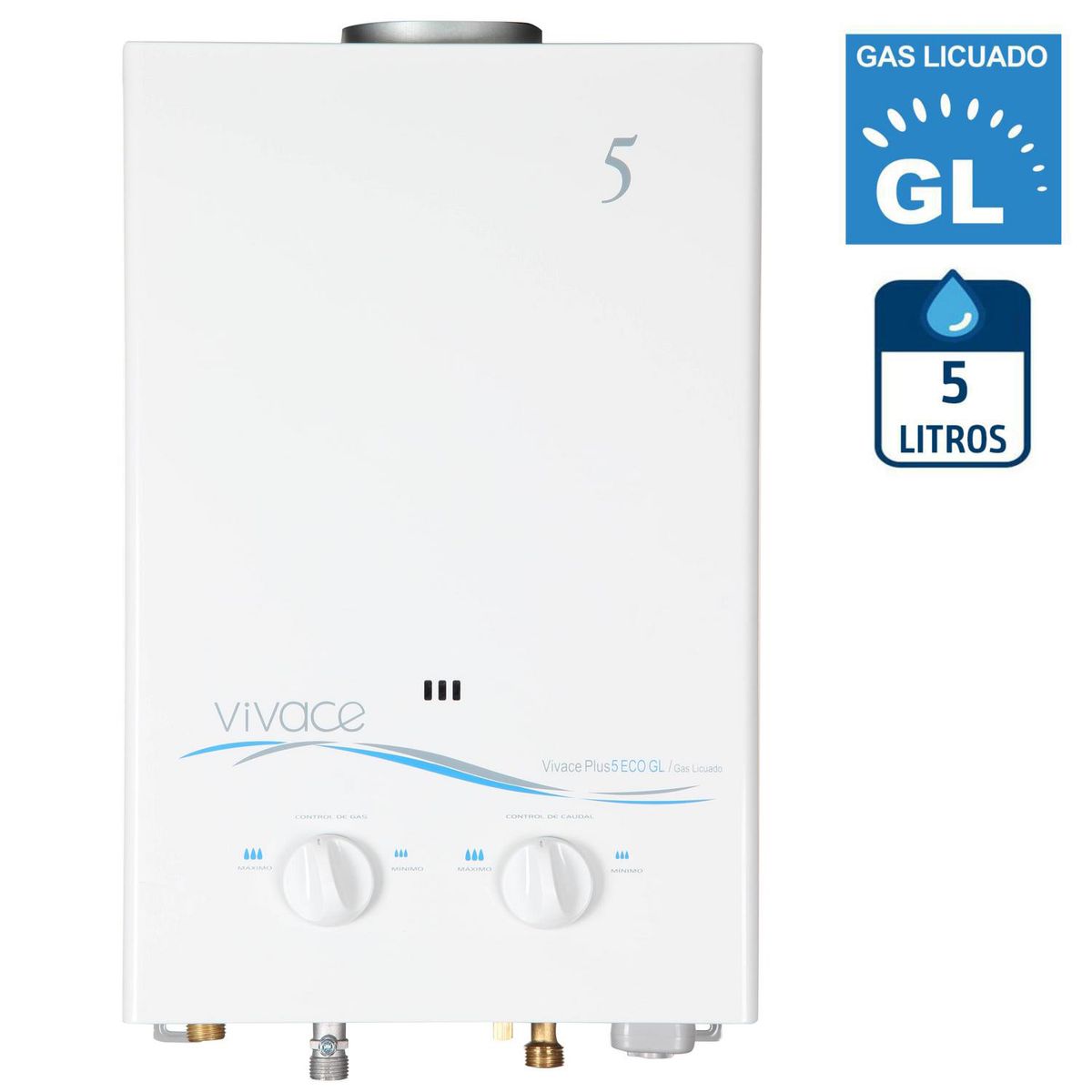 VIVACE - Calefont Gas Licuado 5 Litros Tiro Natural