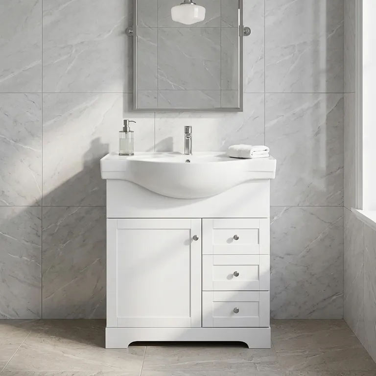 Kit Mueble Vanitorio Napoles 45x91x80 cm blanco