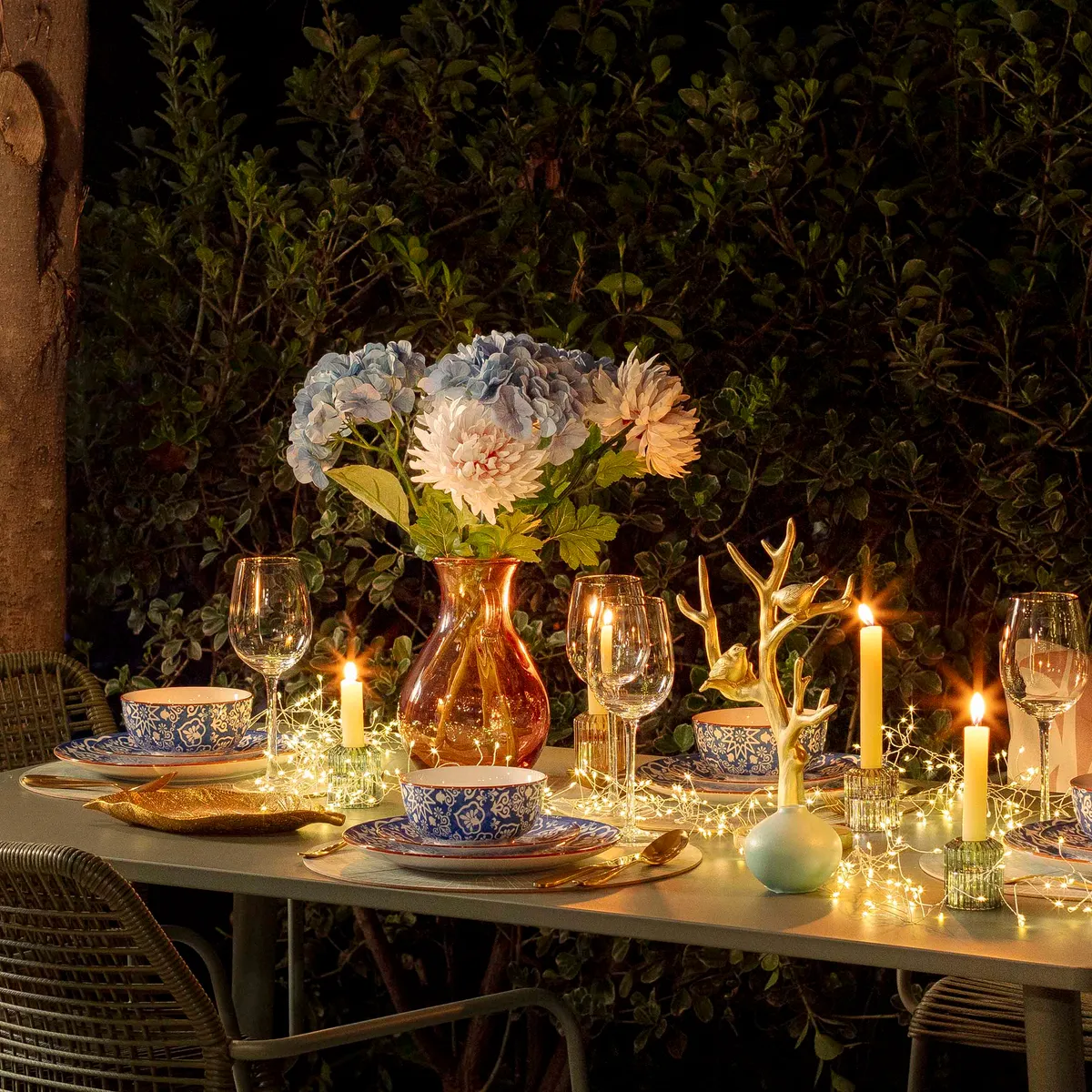 JUST HOME COLLECTION - Set de velas para candelabro vainilla 4 unidades ivory