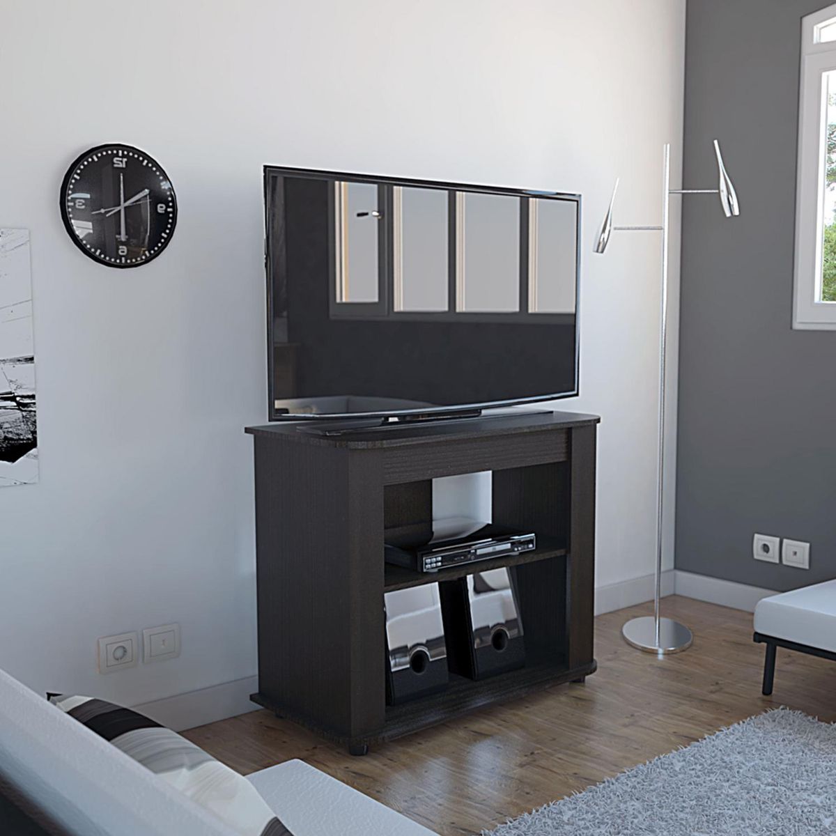 TUHOME - Rack TV 40 " Maori Wengué 90x75x45 cm