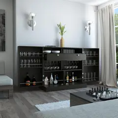 TUHOME - Bar Normandia 102x95x52 cm Wengué