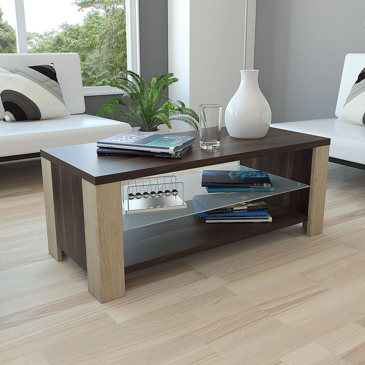 Mesa de centro 39x45x100 cm habano, marca TUHOME - Foto Principal