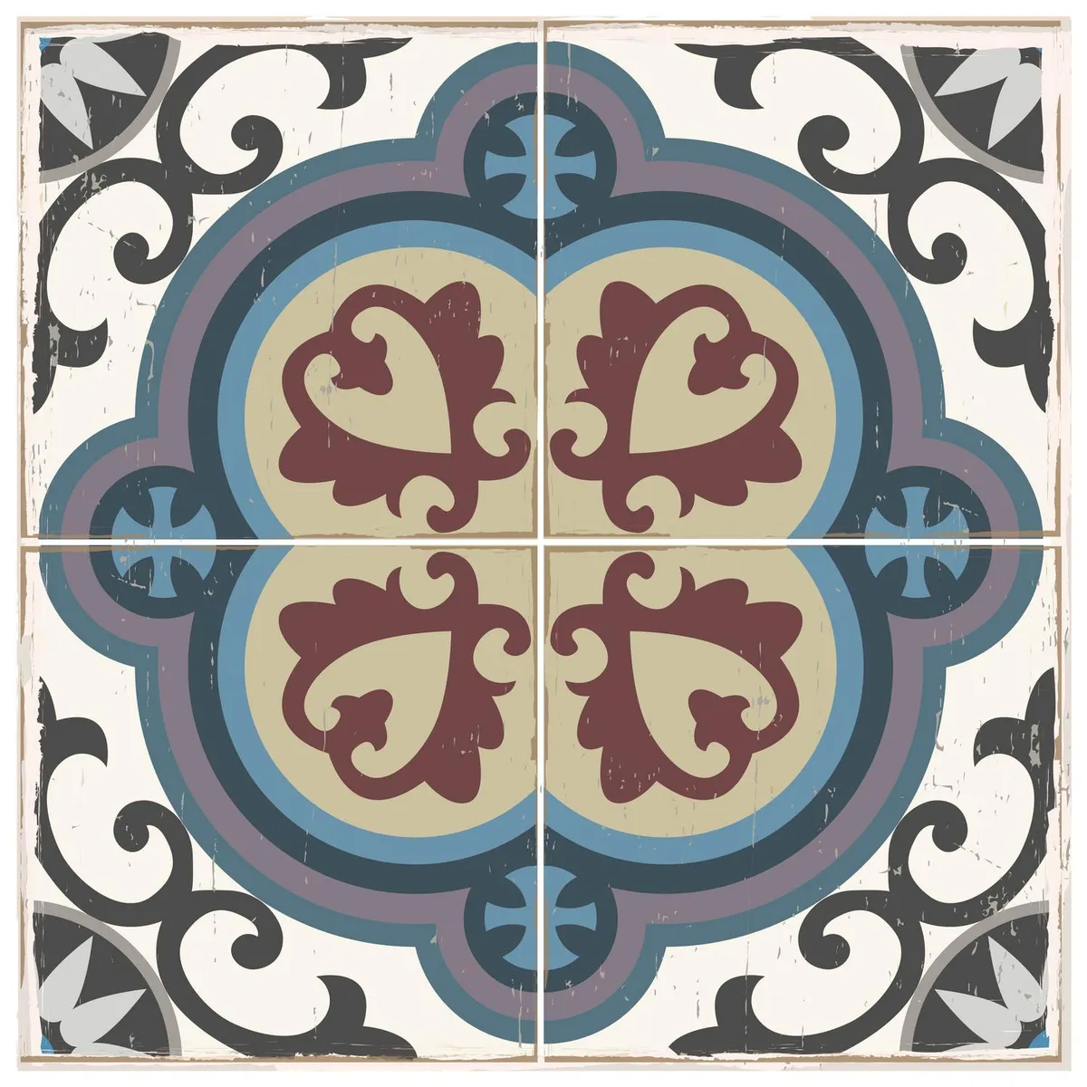 VALDECO - Baldosa de vinilo autoadhesiva para piso 33x33 cm 6 unidades