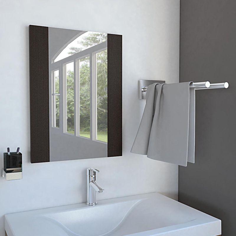 TUHOME - Espejo Baño Rectangular 45x60 cm Negro Madrid