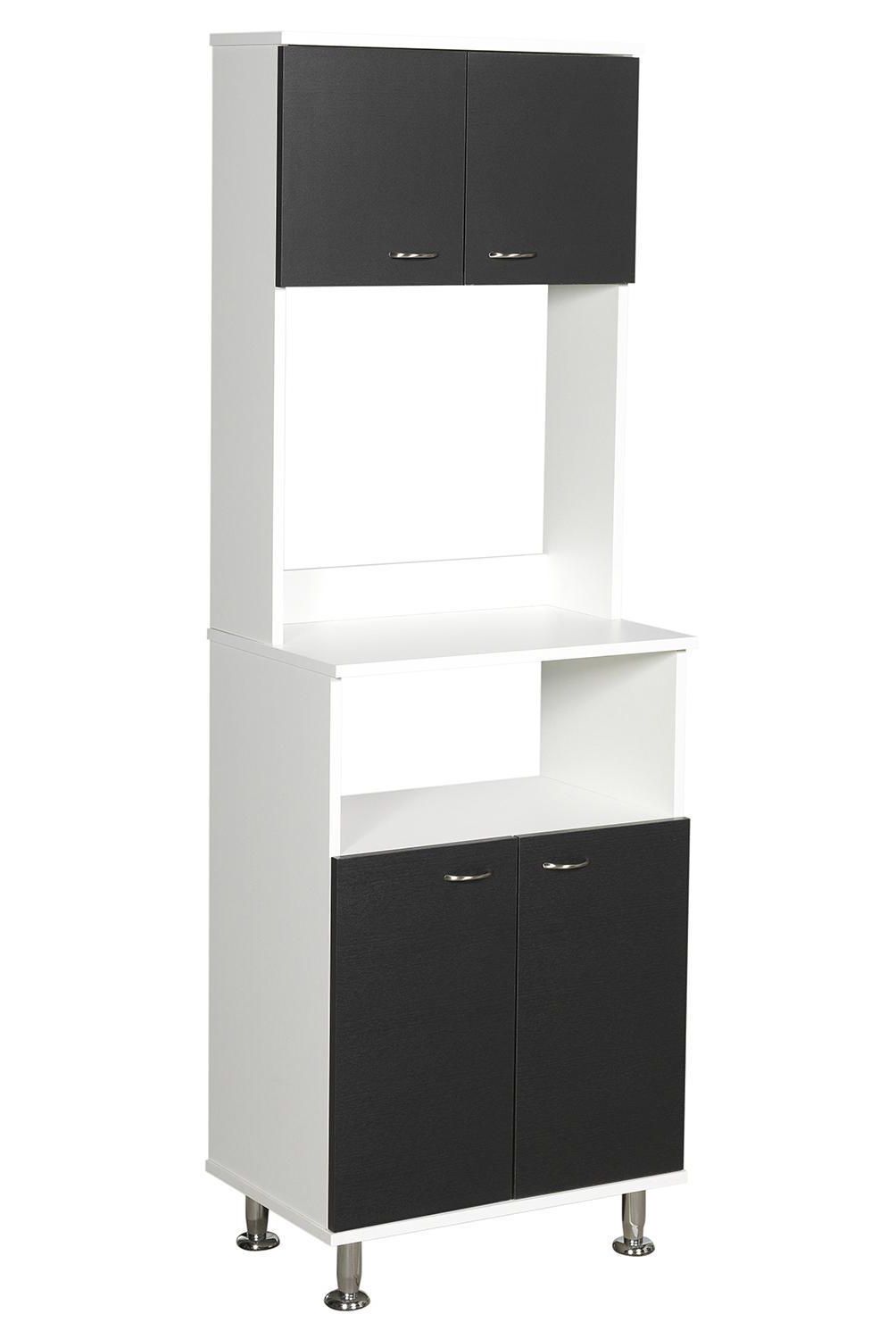 TUHOME - Mueble cocina 4 puertas 3 repisas 54X35X160 cm blanco&wengue