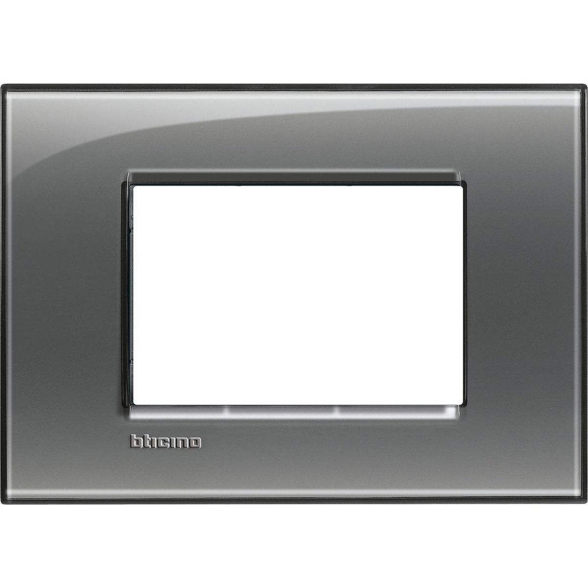 BTICINO - Placa rectangular 3 módulos niebla londinense