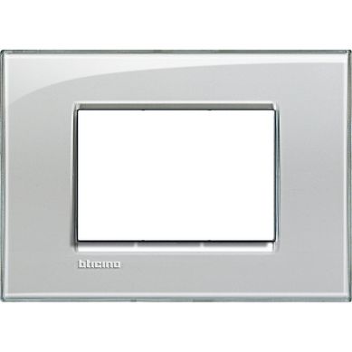 Placa rectangular 3 mdulos gris hielo
