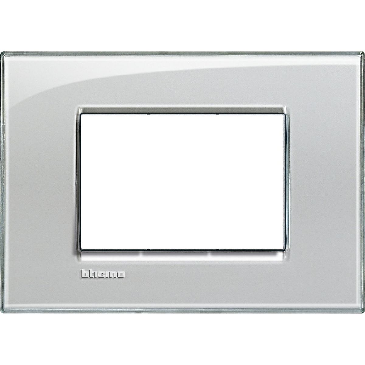 BTICINO - Placa Rectangular 3 Módulos Gris Hielo