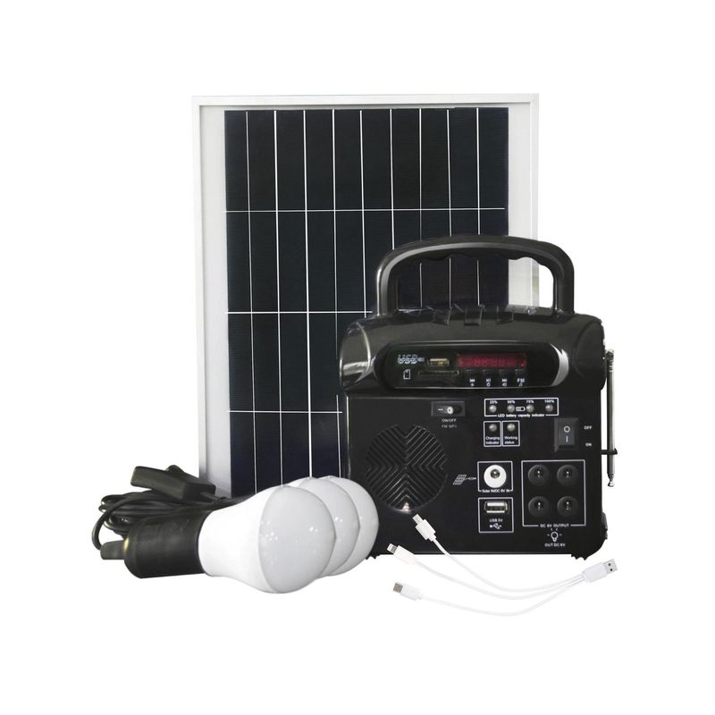 PARKSOLAR - Kit energía solar radio y ampolleta