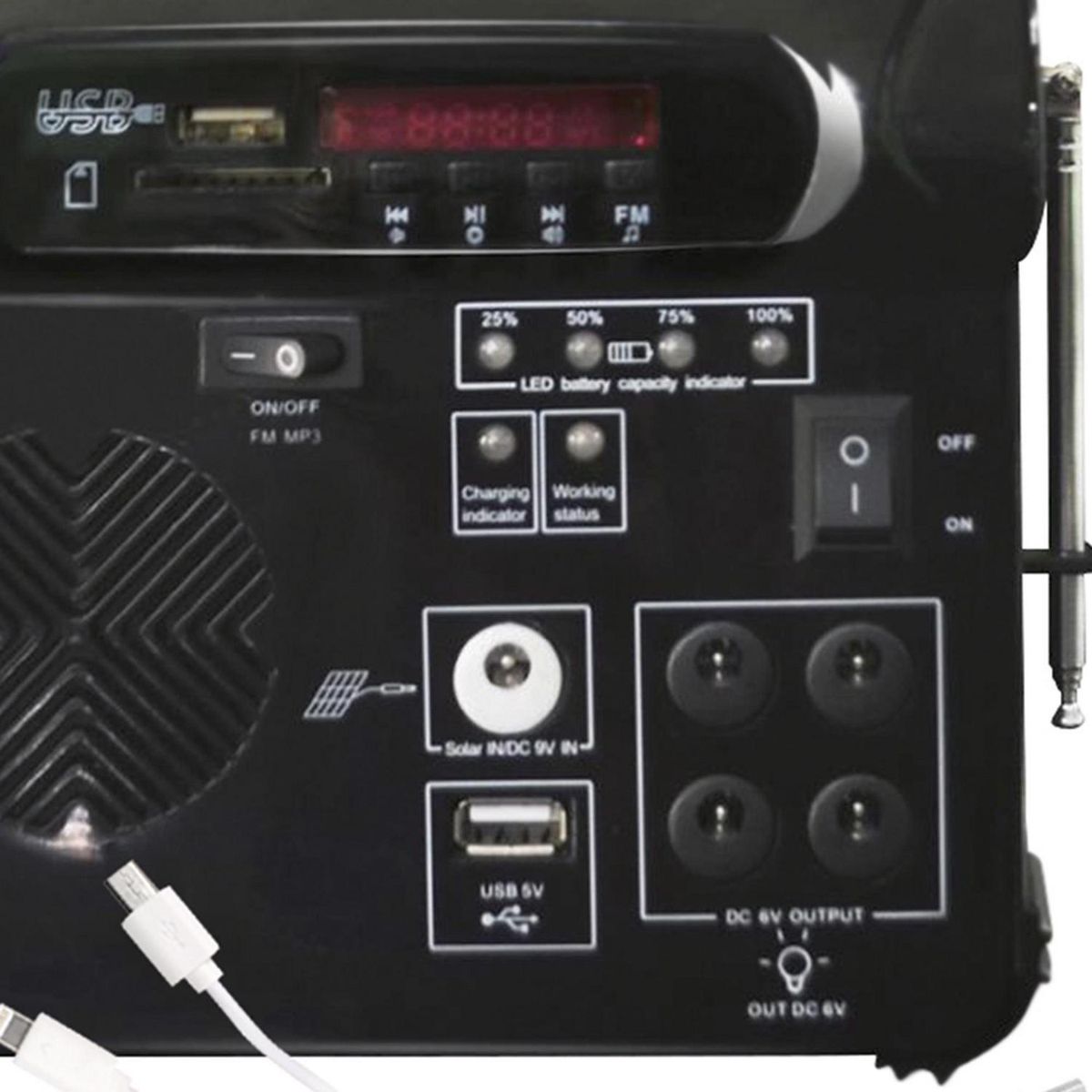 PARKSOLAR - Kit energía solar radio y ampolleta