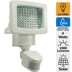 PARKSOLAR - Reflector Solar con Sensor de Movimiento 9 W IP65 1000 lm Luz Cálida