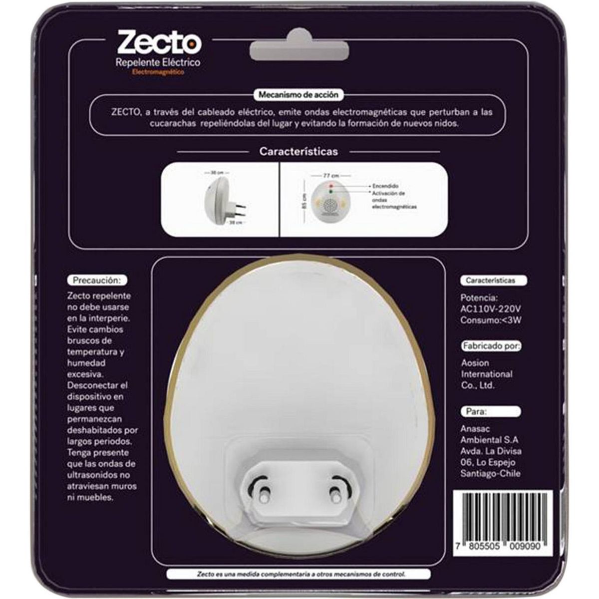 ANASAC - Repelente eléctrico zecto para cucarachas