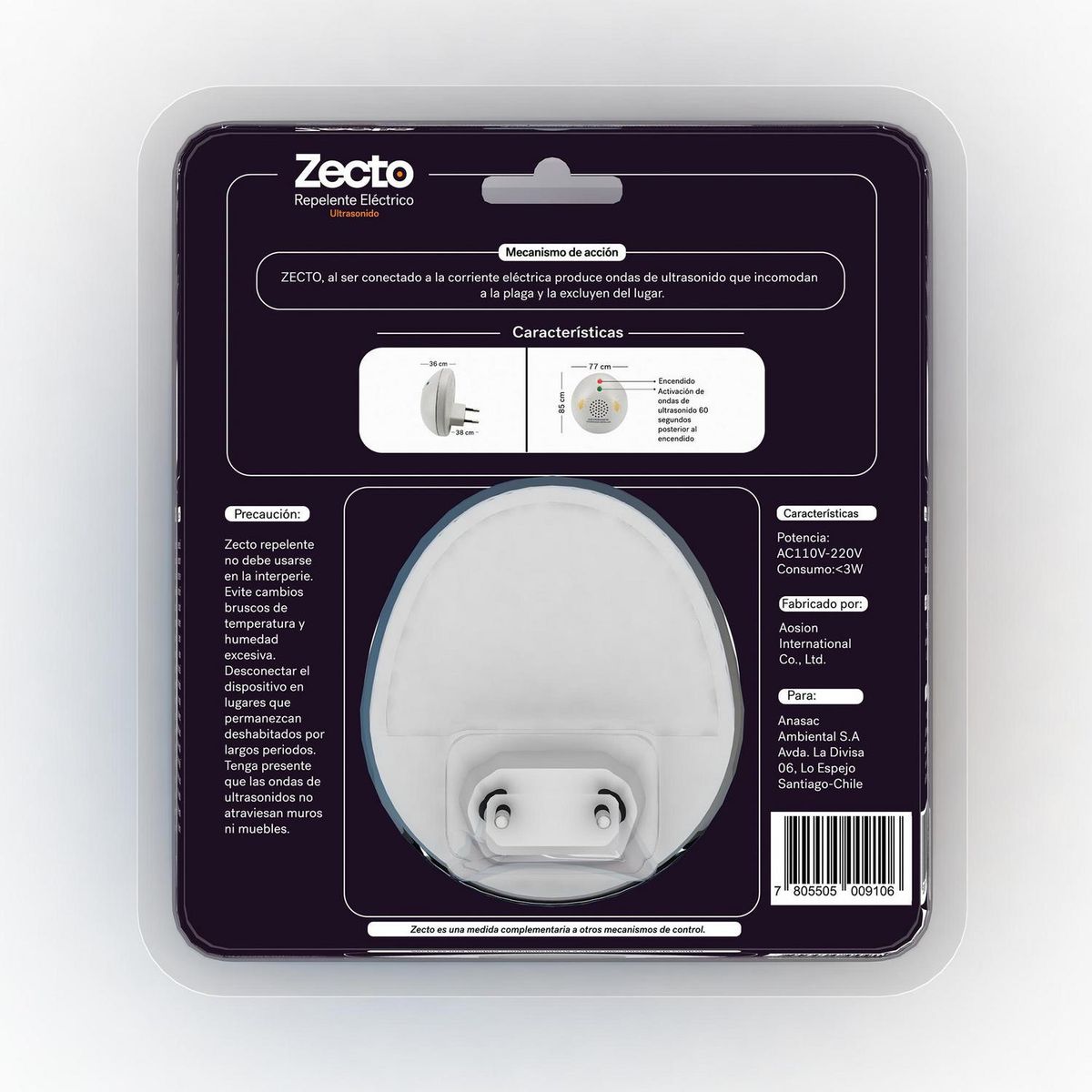 ZECTO - Repelente Eléctrico para Moscas