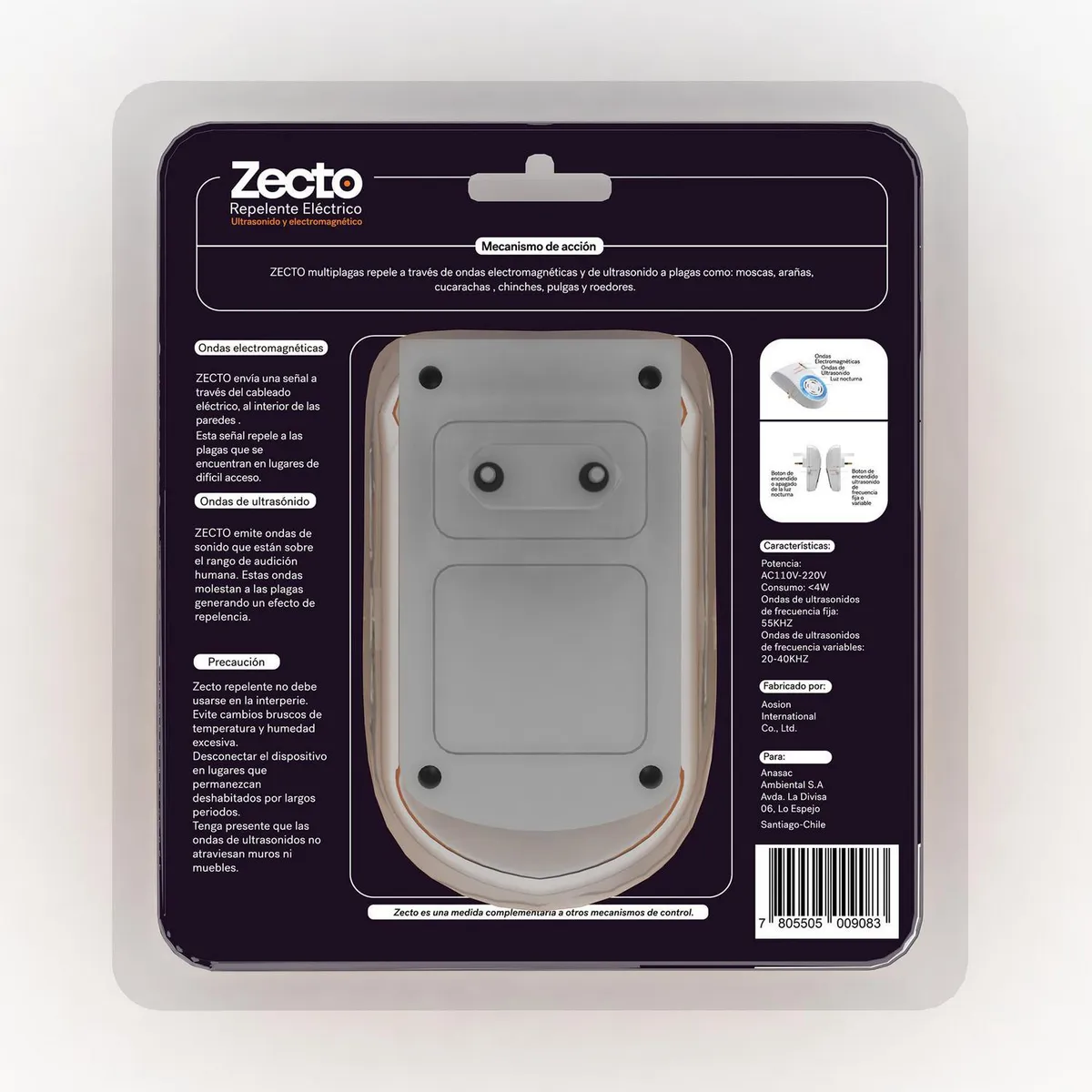 ZECTO - Repelente Eléctrico Multiplagas