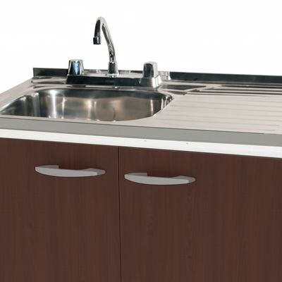 Imagen 2 del producto Kit Mueble Para Lavaplatos Derecho Chocolate 100 cm/Grifería