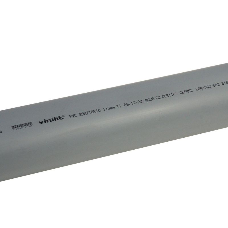 VINILIT - Tubo Cementar Gris PVC Agua 110 mmx6 m