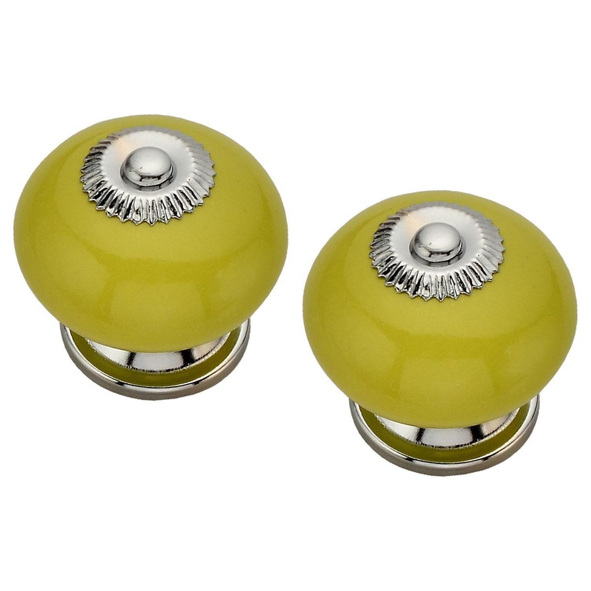 FIXSER - Set de perillas porcelana 40 mm 2 unidades pistacho