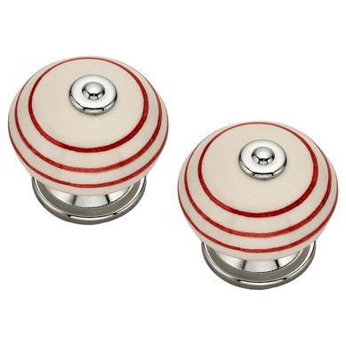 Set de perillas porcelana 40 mm 2 unidades rojo
