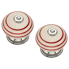 FIXSER - Set de perillas porcelana 40 mm 2 unidades rojo