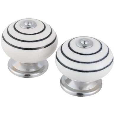 Set de perillas porcelana 40 mm 2 unidades negro