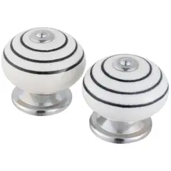 FIXSER - Set de perillas porcelana 40 mm 2 unidades negro