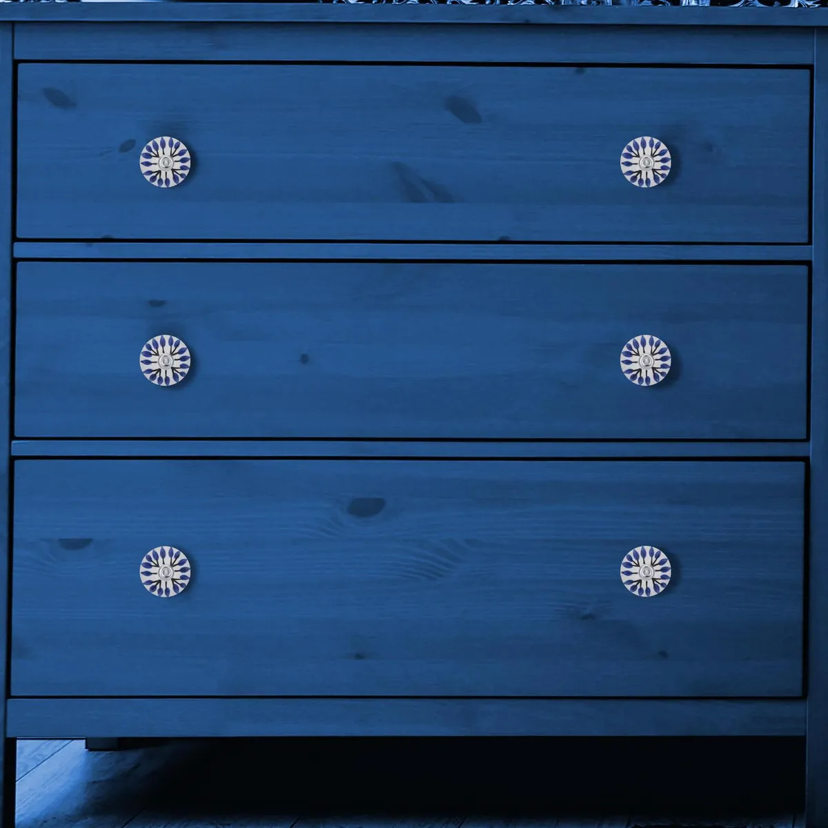 FIXSER - Set de perillas porcelana 40 mm 2 unidades azul