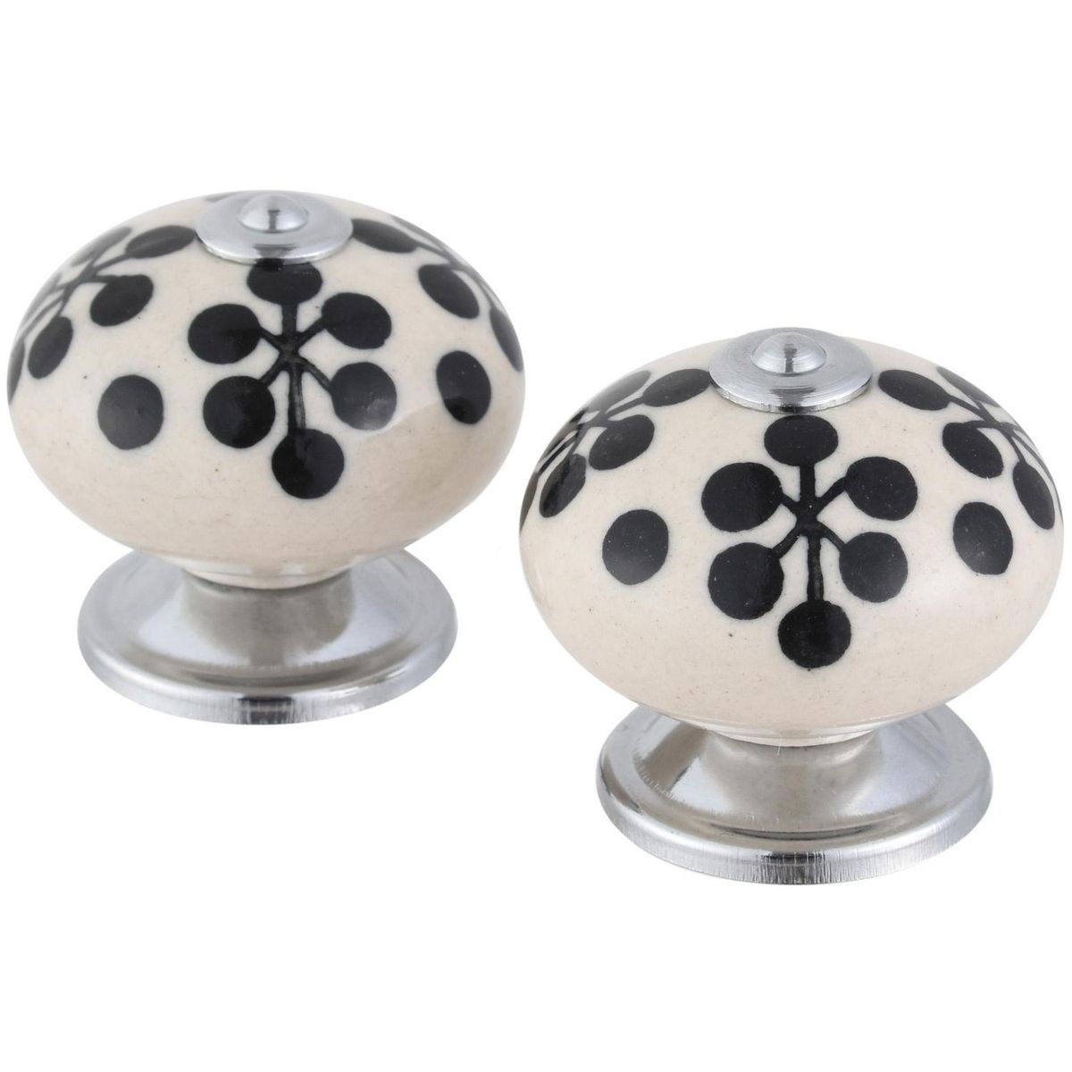 FIXSER - Set de perillas Trébol porcelana 40 mm 2 unidades