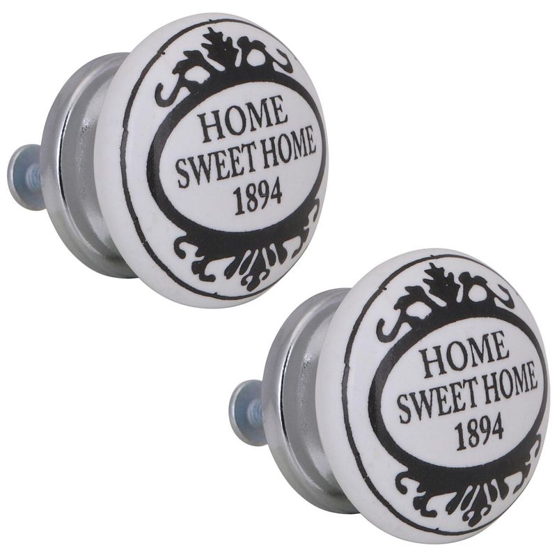 FIXSER - Set de perillas Home porcelana 40 mm 2 unidades