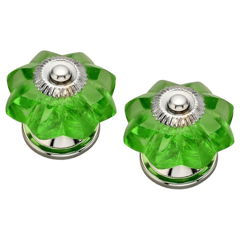 FIXSER - Set de perillas 40 mm 2 unidades Cristal verde