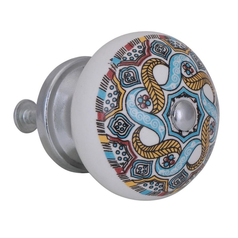 FIXSER - Set de perillas porcelana redonda lazo 2 unidades