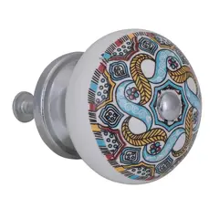 FIXSER - Set de perillas porcelana redonda lazo 2 unidades