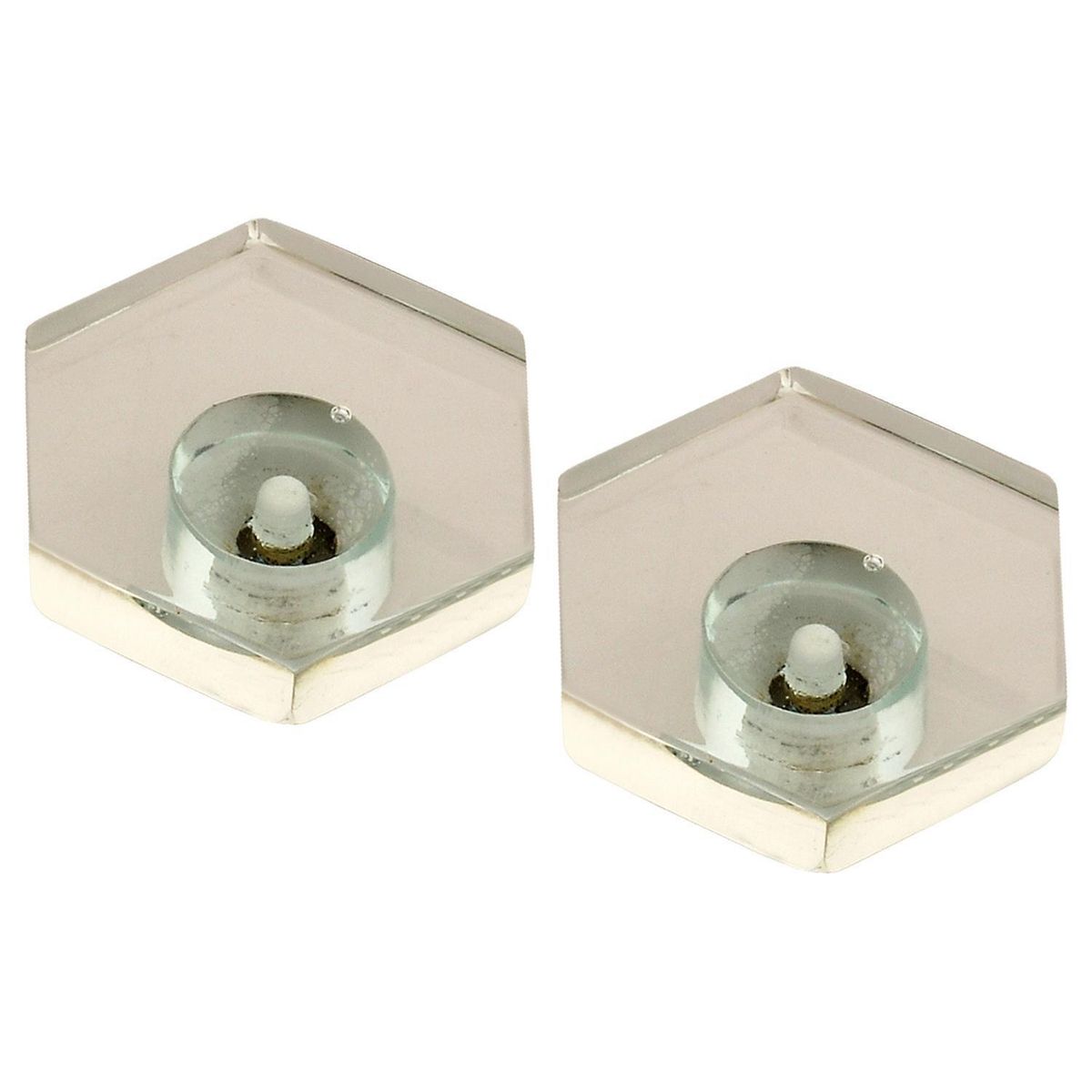 FIXSER - Set de perillas cristal hexagonal 2 unidades