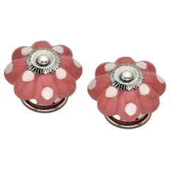FIXSER - Set de perillas porcelana gajos rosado 2 unidades
